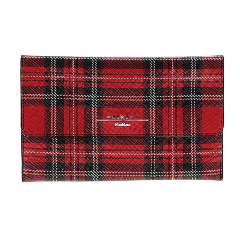 Weekend MaxMara Plaid Envelope Wallet / Clutch